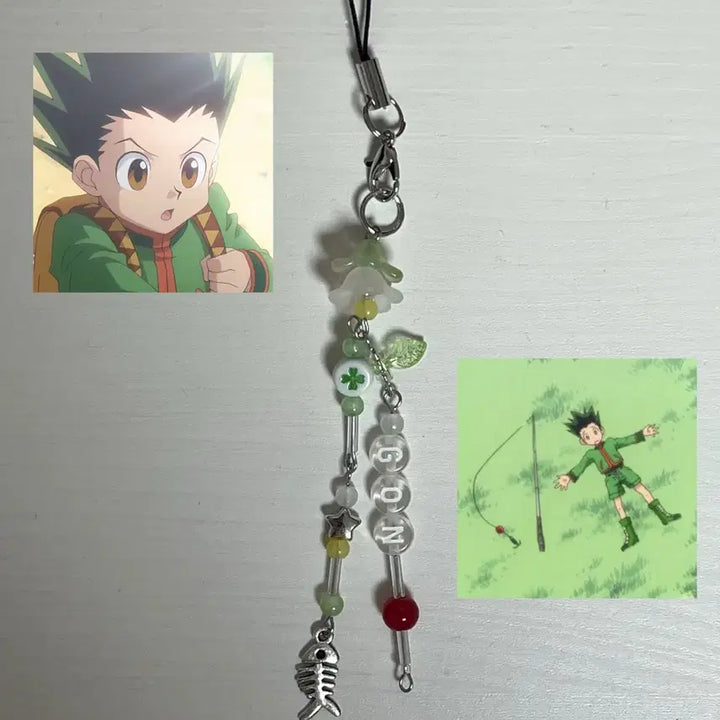 [BUNJANG] Hunter x Hunter Gon Freecss Handmade Bead Keychain / 헌터헌터 헌헌 곤 프릭스 핸드메이드 비즈키링