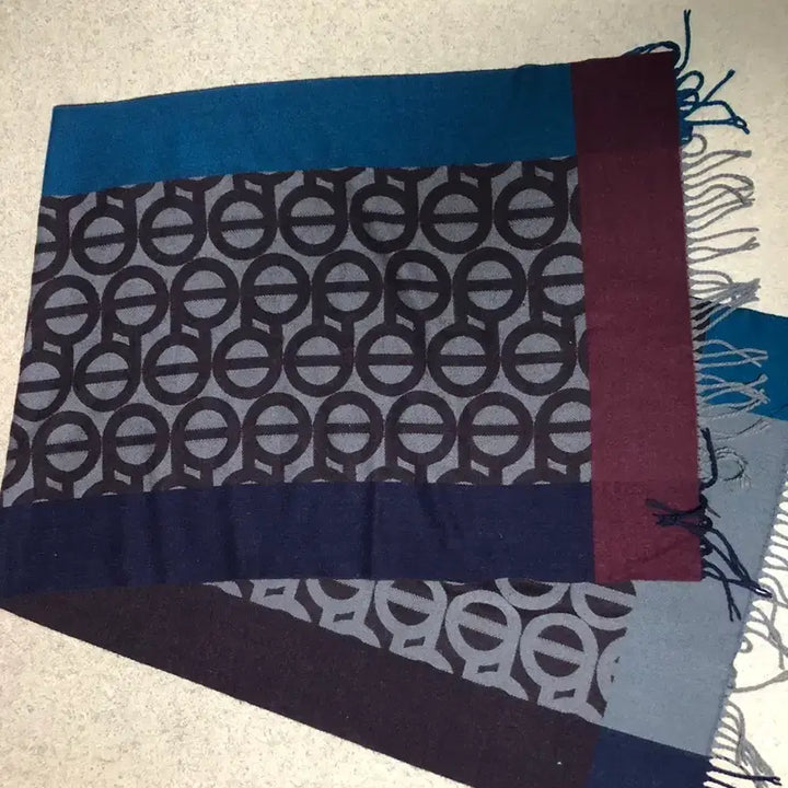 [BUNJANG] Louis Quatorze Navy and Teal Mixed Scarf / 루이까또즈 머플러