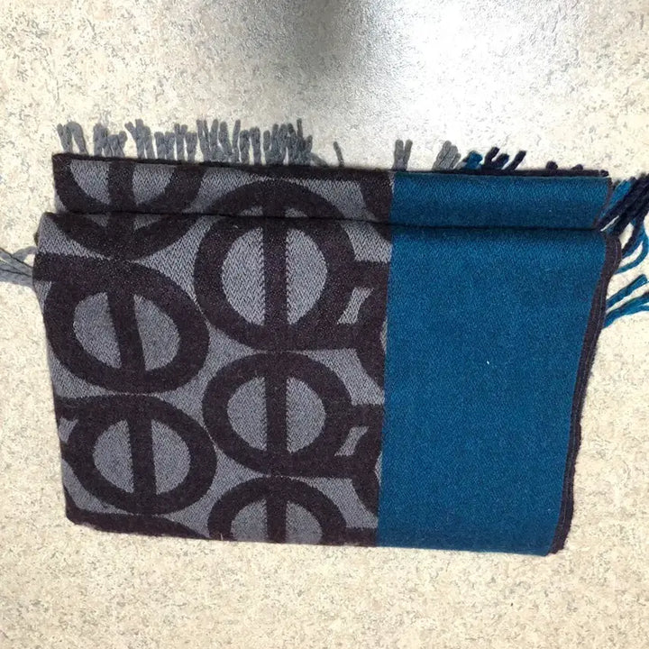 [BUNJANG] Louis Quatorze Navy and Teal Mixed Scarf / 루이까또즈 머플러