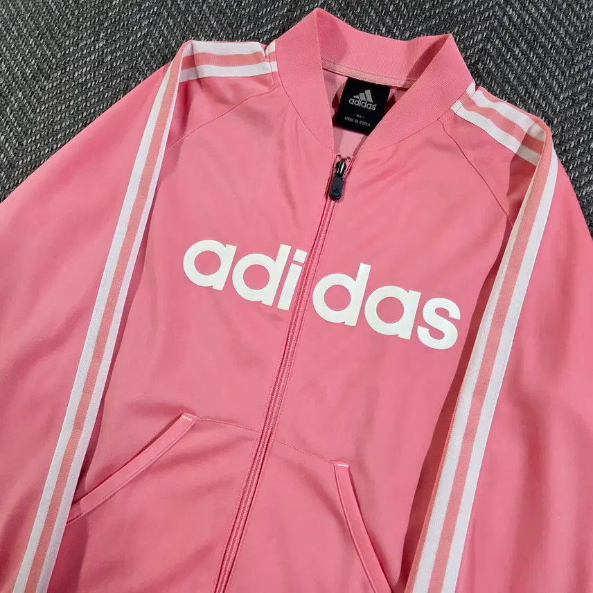 [BUNJANG] Adidas White/Pink Colorblock Track Jacket / 아디다스 흰핑 핑크 트랙탑 져지