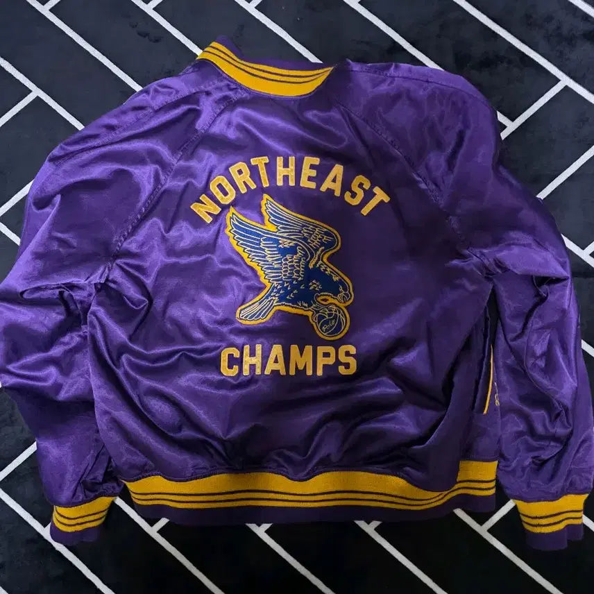 [BUNJANG] Polo Satin Varsity Jacket L / 폴로 새틴 바시티 스타일 자켓 L