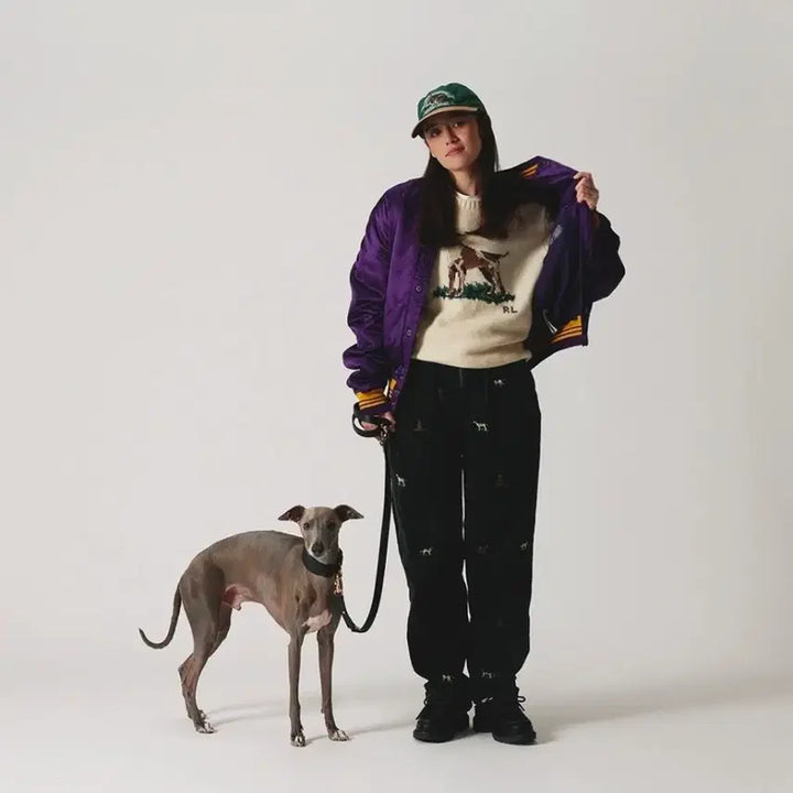[BUNJANG] Polo Satin Varsity Jacket L / 폴로 새틴 바시티 스타일 자켓 L