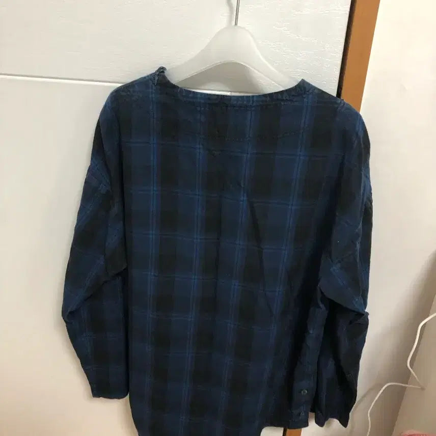 [BUNJANG] Tomboy Check Shirt Navy Blue / 톰보이 체크 셔츠
