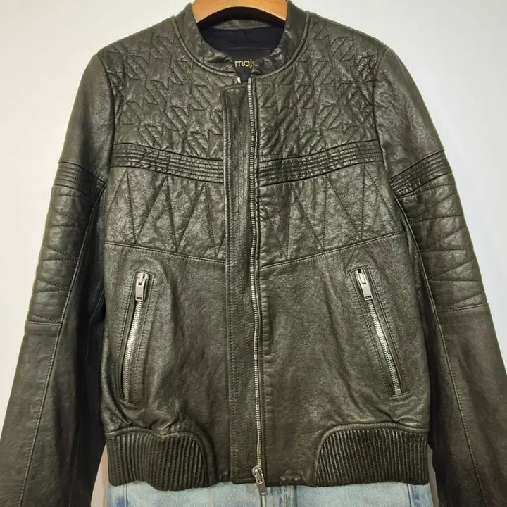 [BUNJANG] MAJE Quilted Point Lambskin Jacket / 마쥬 MAJE 카키 퀼팅 포인트  양가죽 자켓