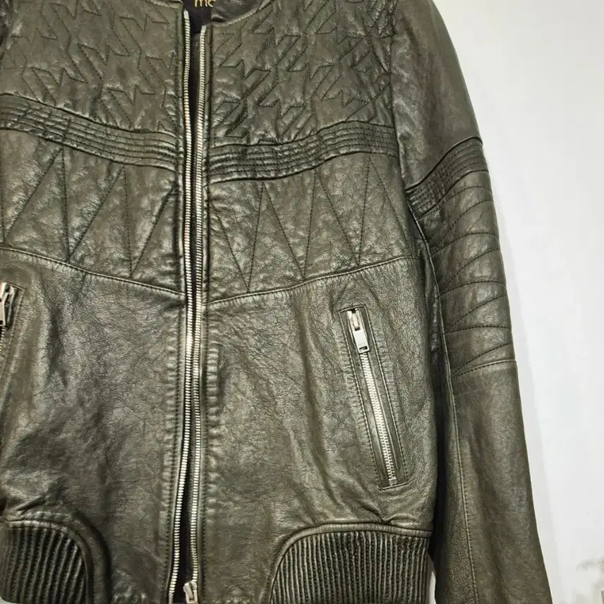 [BUNJANG] MAJE Quilted Point Lambskin Jacket / 마쥬 MAJE 카키 퀼팅 포인트  양가죽 자켓
