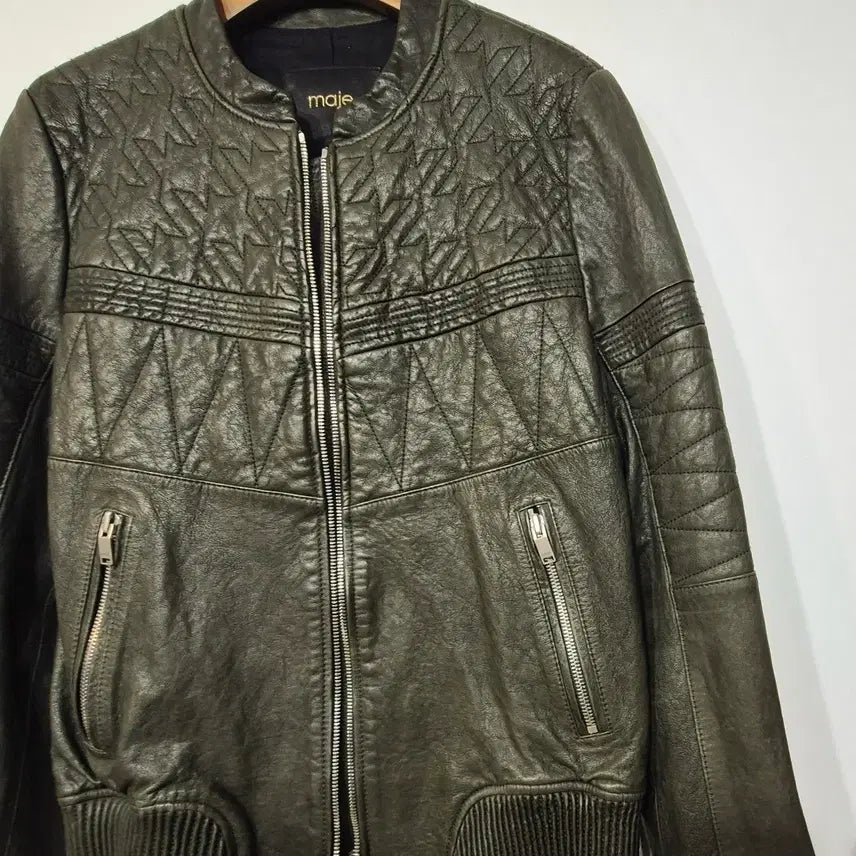 [BUNJANG] MAJE Quilted Point Lambskin Jacket / 마쥬 MAJE 카키 퀼팅 포인트  양가죽 자켓