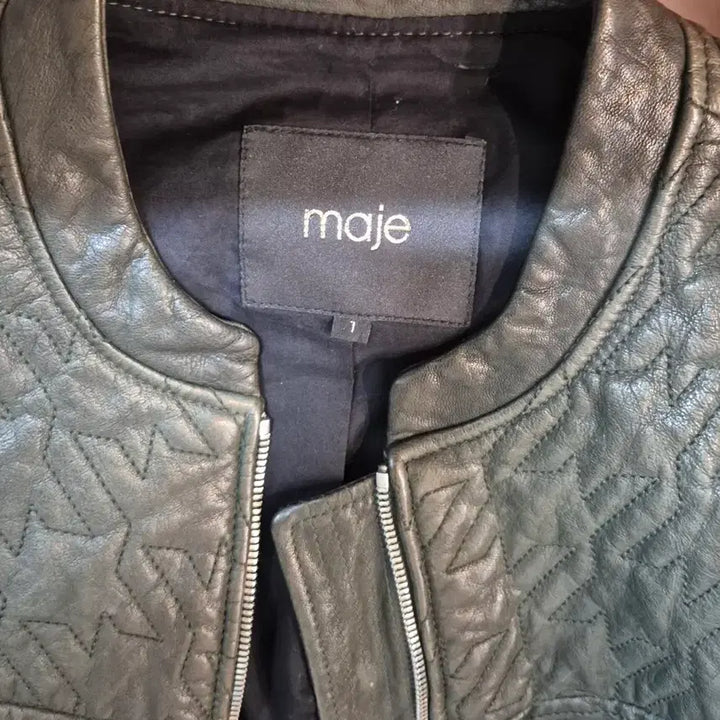 [BUNJANG] MAJE Quilted Point Lambskin Jacket / 마쥬 MAJE 카키 퀼팅 포인트  양가죽 자켓