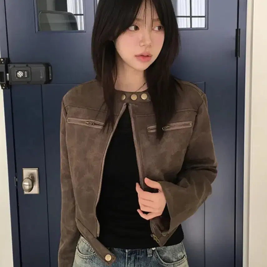 [SOLD OUT] 라이더 노카라 레더 브라운 자켓