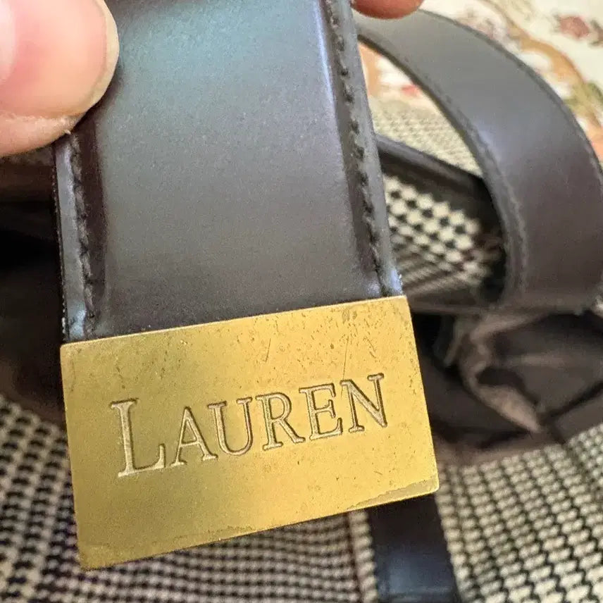 [BUNJANG] LAUREN Ralph Lauren Houndstooth Check Tote Bag / LAUREN 랄프로렌 하운드투스 체크 토트백