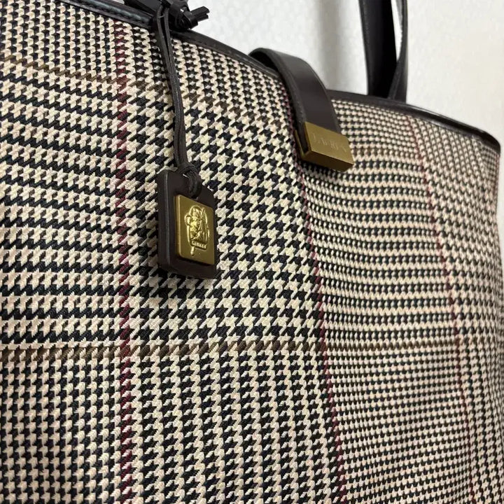 [BUNJANG] LAUREN Ralph Lauren Houndstooth Check Tote Bag / LAUREN 랄프로렌 하운드투스 체크 토트백