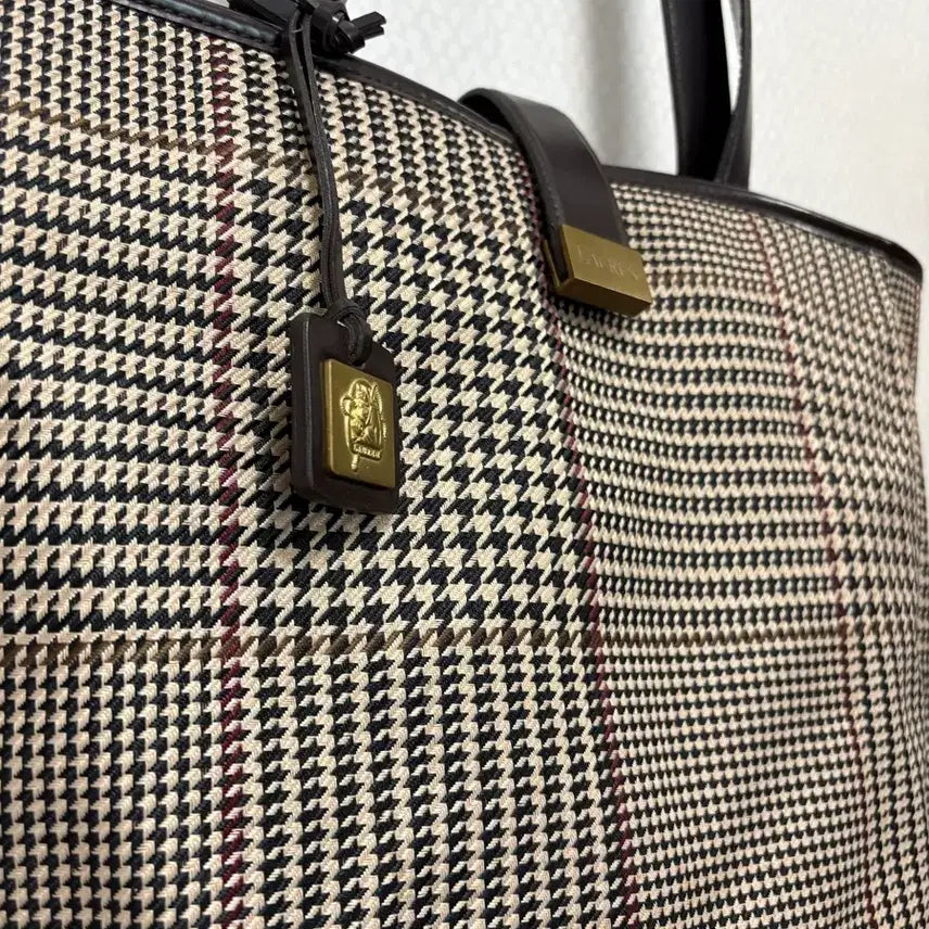 [BUNJANG] LAUREN Ralph Lauren Houndstooth Check Tote Bag / LAUREN 랄프로렌 하운드투스 체크 토트백