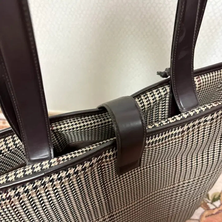 [BUNJANG] LAUREN Ralph Lauren Houndstooth Check Tote Bag / LAUREN 랄프로렌 하운드투스 체크 토트백