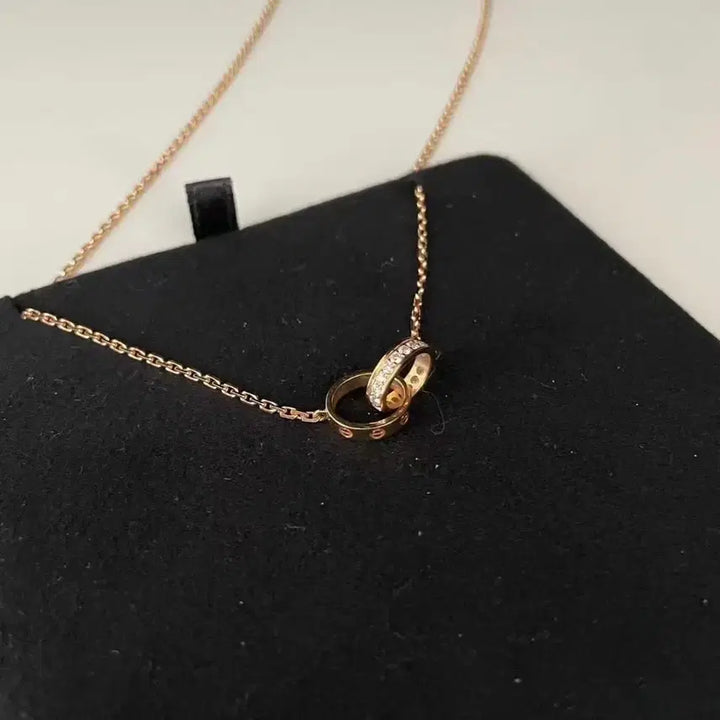 [SOLD OUT] 까르띠에 러브링 다이아 목걸이 로즈골드