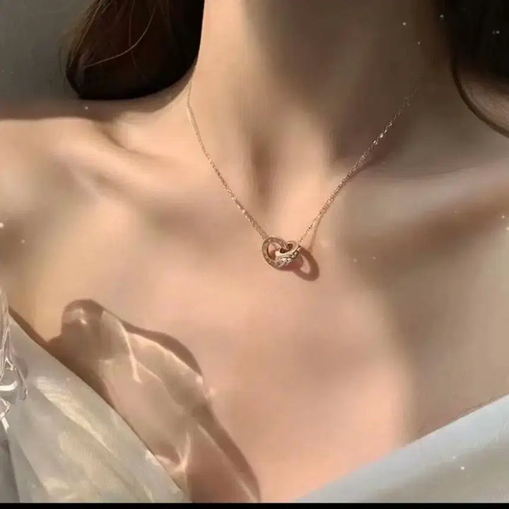[SOLD OUT] 까르띠에 러브링 다이아 목걸이 로즈골드