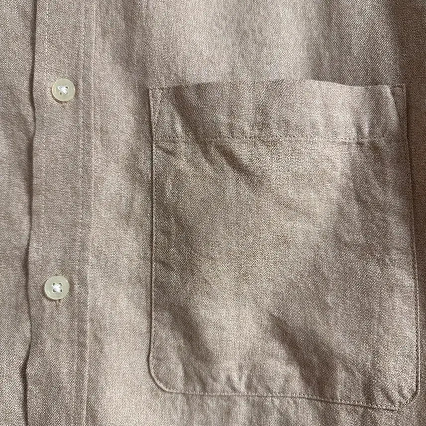 [BUNJANG] H&amp;M Henley Neck Long Sleeve Shirt Beige / 새) H&amp;M 헨리넥 긴팔 셔츠 베이지