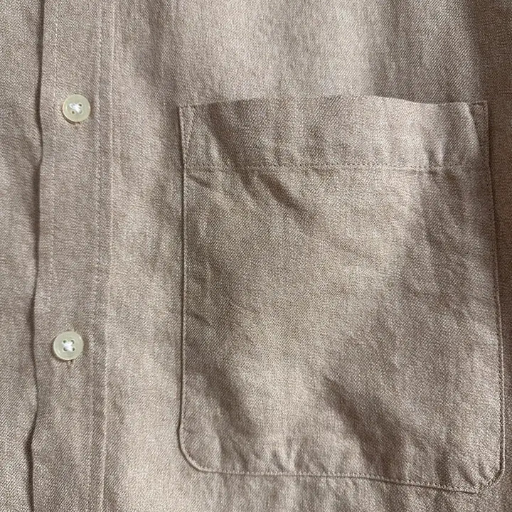 [BUNJANG] H&amp;M Henley Neck Long Sleeve Shirt Beige / 새) H&amp;M 헨리넥 긴팔 셔츠 베이지