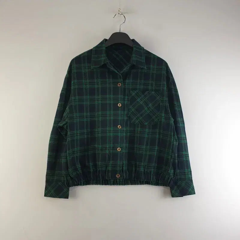 [BUNJANG] Georges Rech Green Check Collar Jacket / 죠르쥬레쉬 여성85 그린 체크 카라 자켓 M5739