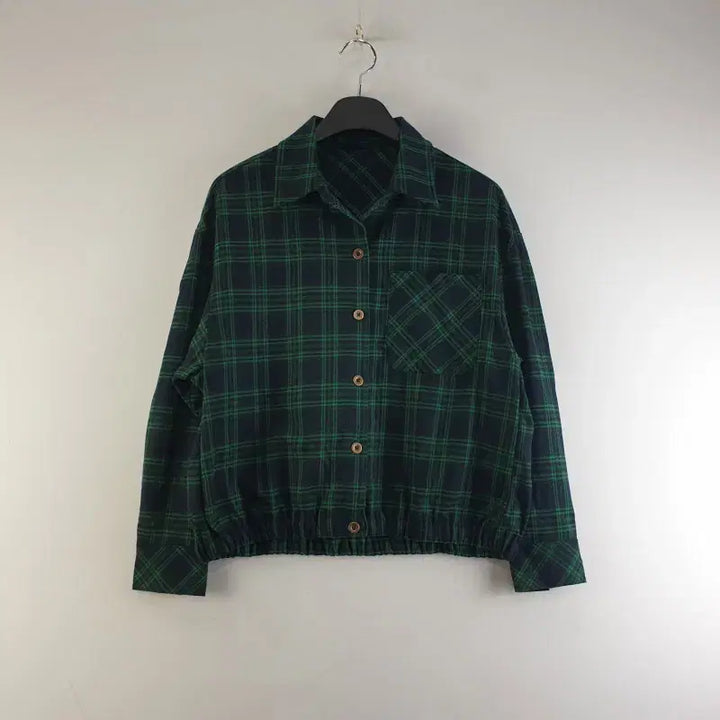 [BUNJANG] Georges Rech Green Check Collar Jacket / 죠르쥬레쉬 여성85 그린 체크 카라 자켓 M5739
