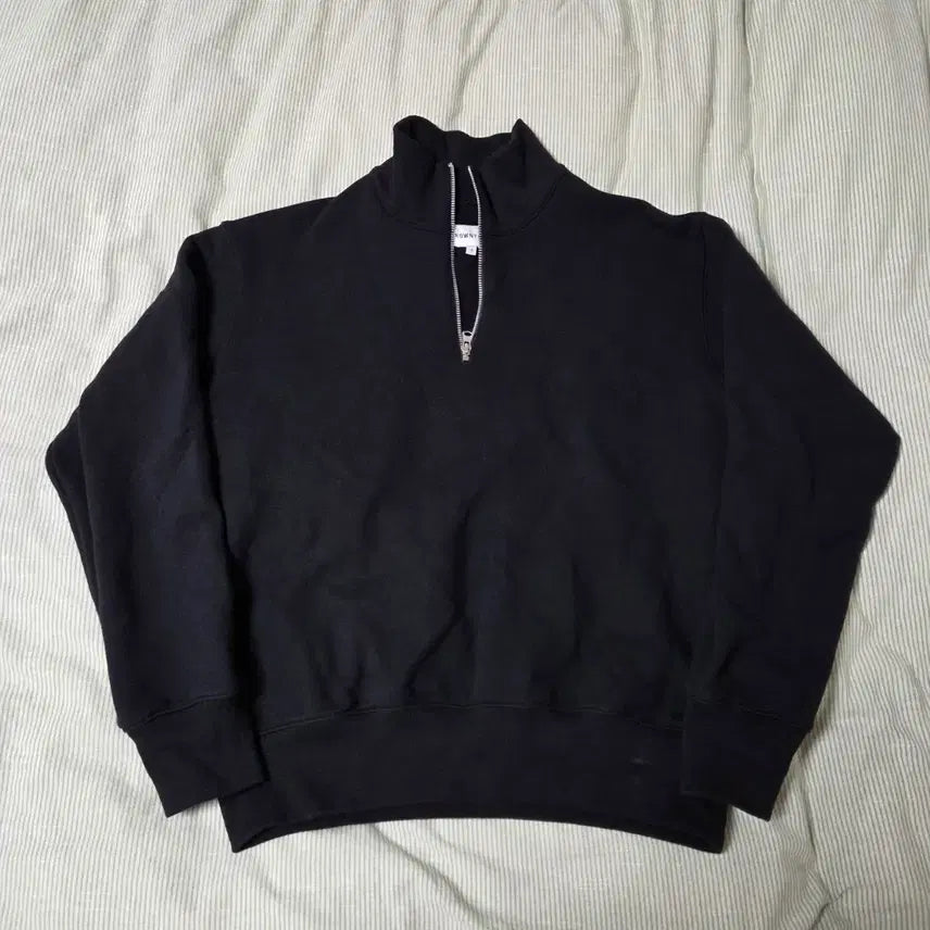 [BUNJANG] Brownyard Soft Sweat Half Zip-Up Black Quarter Zip-Up Sweatshirt / 브라운야드 소프트 스웻 하프 집업 3 블랙 / 쿼터집업 반집업 맨투맨
