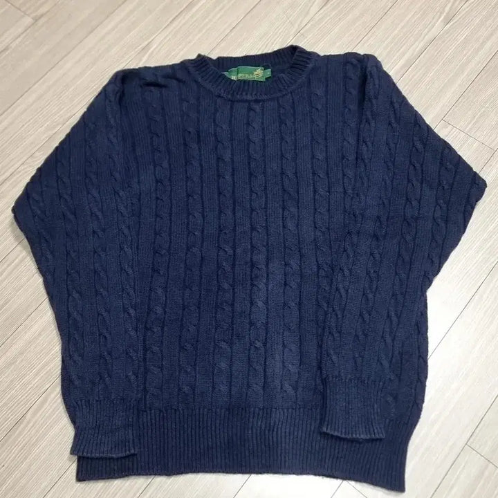 [BUNJANG] Jumpers Vintage Navy Cable Knit Sweater (105) / 90s Jumpers 빈티지 네이비 꽈배기 니트(105)