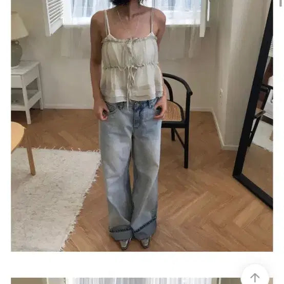 [BUNJANG] VERACK Roll-up Light Wash Denim Jeans / 에이블리 베락 루즈 롤업 연청 데님