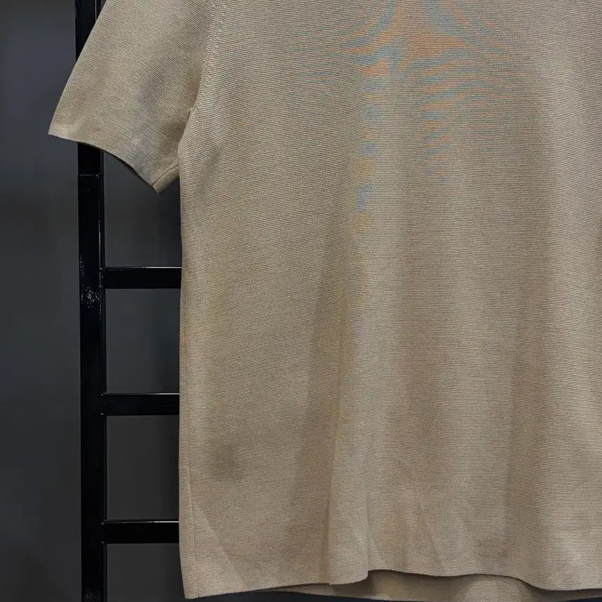 [SOLD OUT] [M] 코스(COS) 레귤러핏 오픈카라 코튼 반팔 니트 베이지 3.5