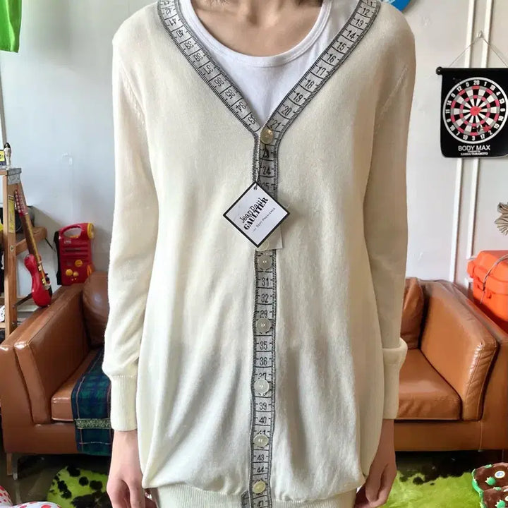 [BUNJANG] Jean Paul Gaultier Ruler Pattern Cardigan / 2010s Jean Paul Gaultier 아카이브 룰러 패턴 가디건