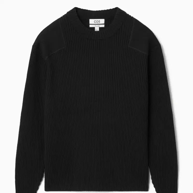[BUNJANG] COS Patch Detail Wool Blend Sweater - Black / cos 패치 디테일 울 블렌드 스웨터 M 블랙
