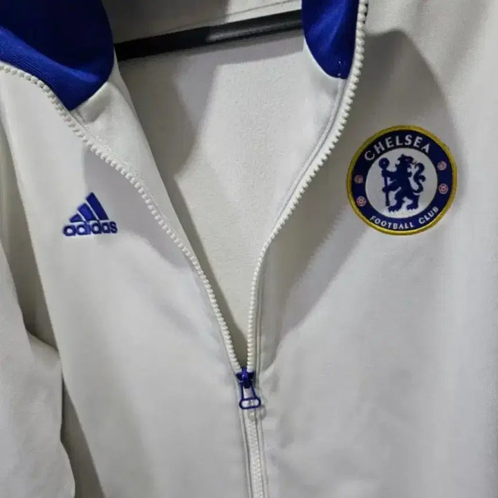 [BUNJANG] Adidas Chelsea White/Blue Track Top Jersey Zip-up / 아디다스 첼시 흰파 트랙탑 져지집업 95~100 M~L