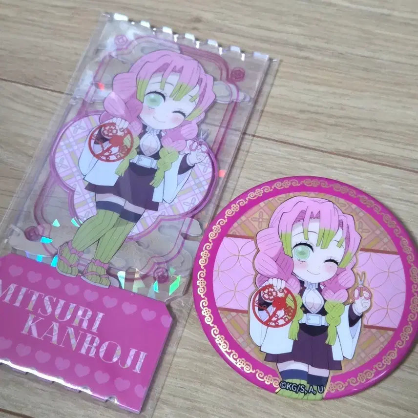 [BUNJANG] Demon Slayer Mitsuri Acrylic Ticket + Badge Set / 귀멸의칼날 중국비유 미츠리 아크릴티켓+뱃지세트