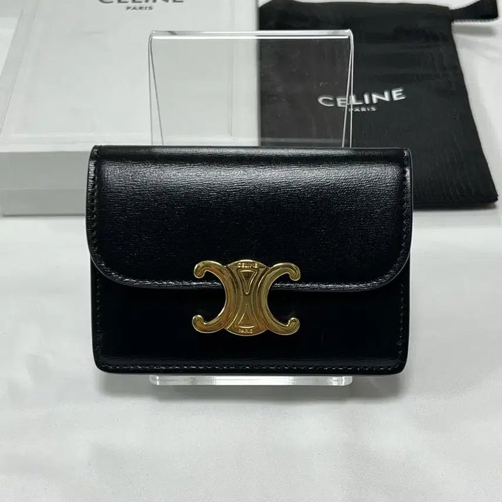 [SOLD OUT] [정품] 셀린느 카드지갑 샤이니 카프스킨 플랩 카드 홀더 블랙