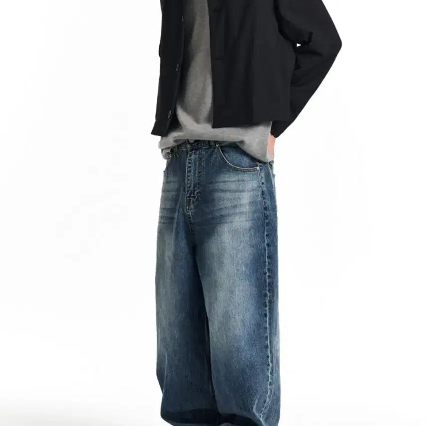[BUNJANG] Gicheol Washing Wide Denim Pants / 기철 워싱 와이드 데님 팬츠