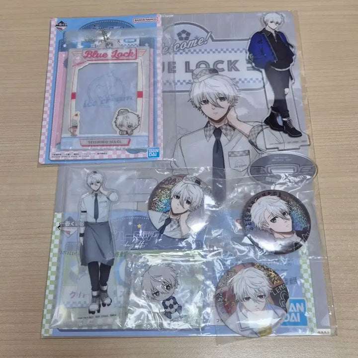 [BUNJANG] Blue Lock Nagi Day Off Acrylic Stand, Can Badge, Photocard Holder Bundle Set / 블루록 나기 day off 쿠지 제일복권 아크릴 스탠드 캔뱃지 포카홀더