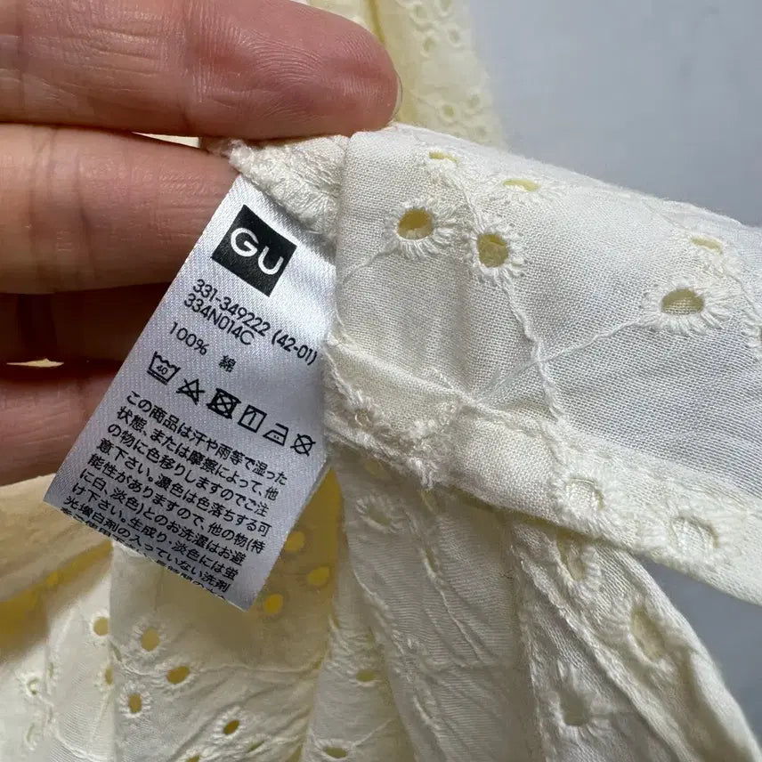 [SOLD OUT] 버터 펀칭 자수 오픈 카라 셔츠 XL JPN