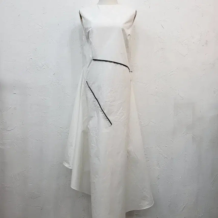 [BUNJANG] White Asymmetrical Long Dress S Size / 화이트 언발 스타일 원피스S