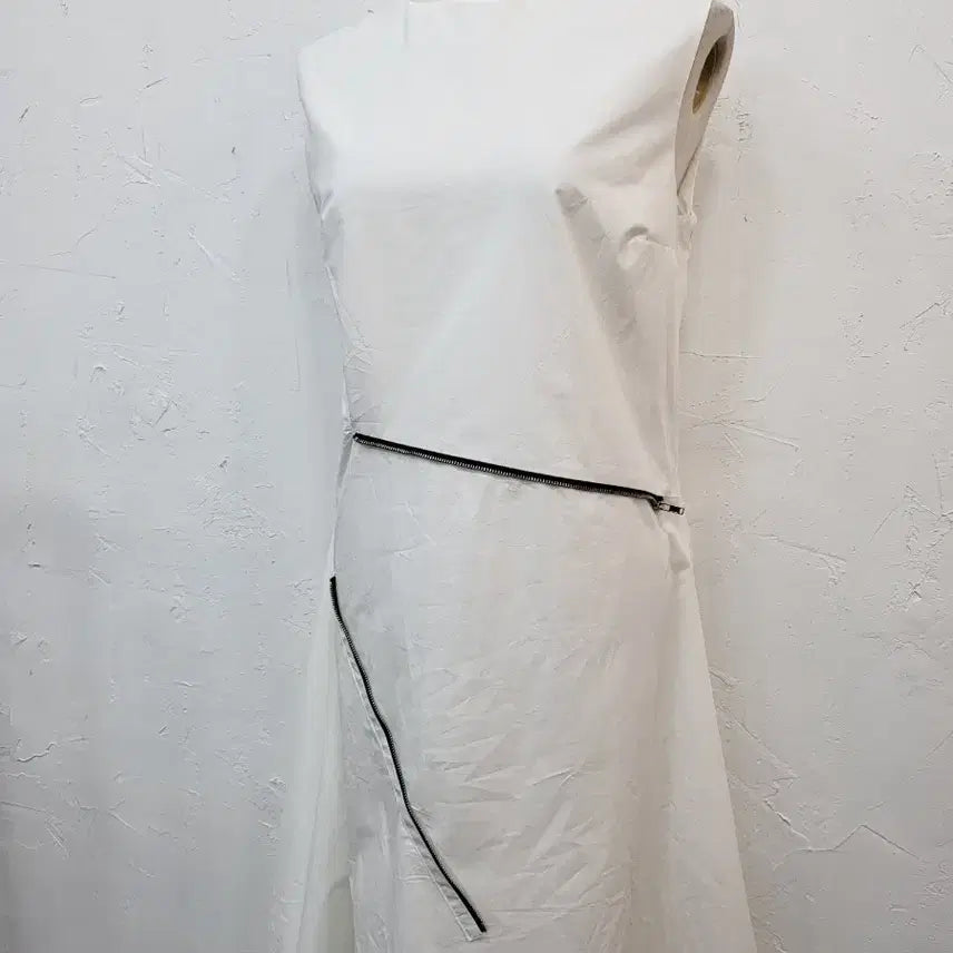[BUNJANG] White Asymmetrical Long Dress S Size / 화이트 언발 스타일 원피스S