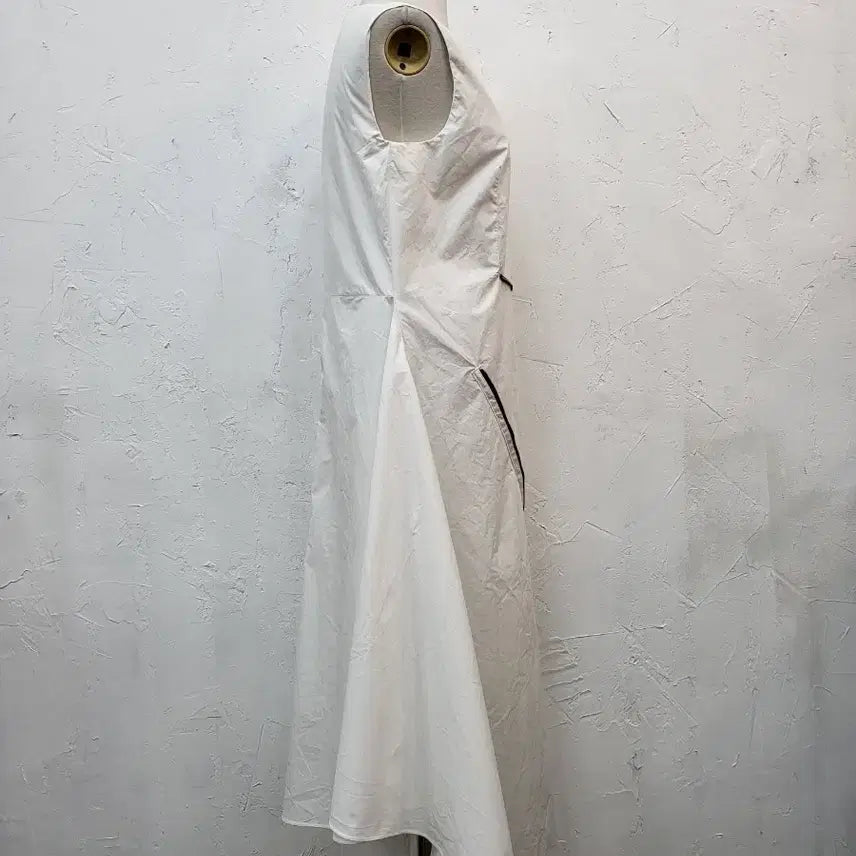 [BUNJANG] White Asymmetrical Long Dress S Size / 화이트 언발 스타일 원피스S