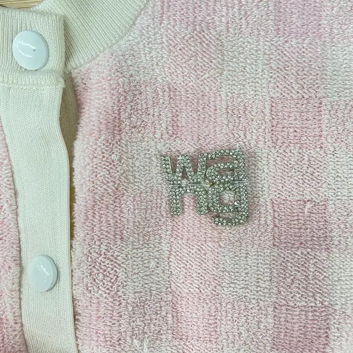 [SOLD OUT] 알렉산더왕 핑크 체크 테리 반팔 가디건