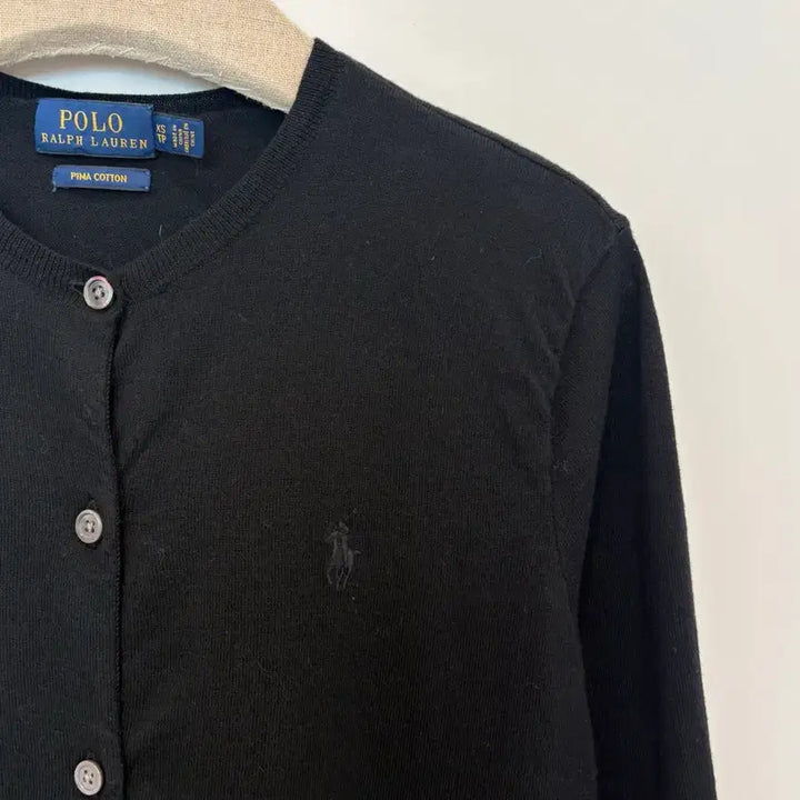 [SOLD OUT] 폴로 랄프로렌 블랙 피마 코튼가디건XS/55사이즈