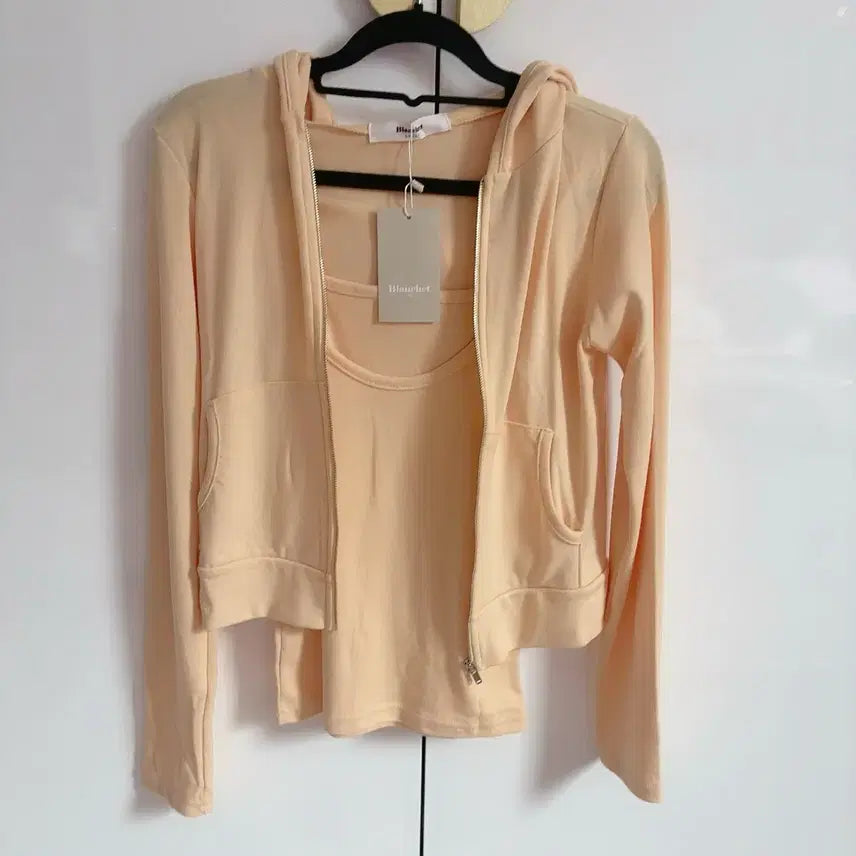 [SOLD OUT] 블랑쉐 자체제작 소프트 후드집업 나시 세트 옐로우