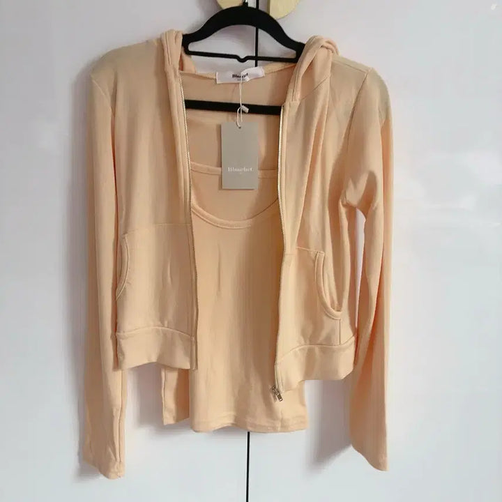 [SOLD OUT] 블랑쉐 자체제작 소프트 후드집업 나시 세트 옐로우