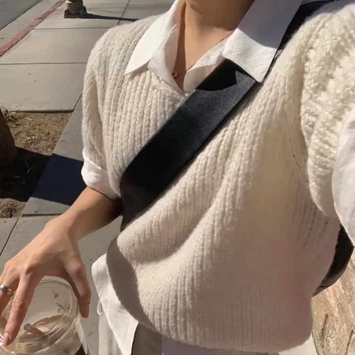 [BUNJANG] Litter Margarin Alpaca Short-Sleeve Knit / 리터 마가린 알파카 반팔니트