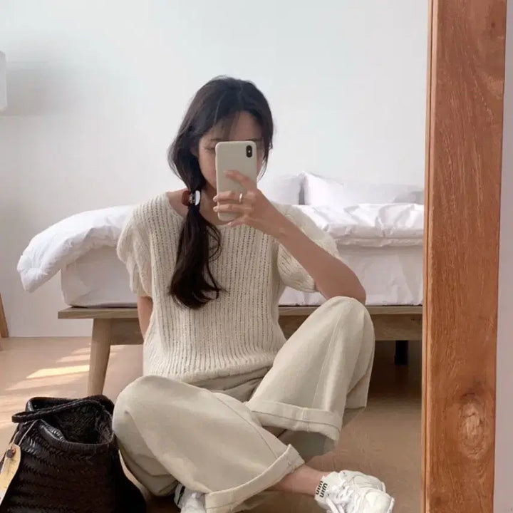 [BUNJANG] Litter Margarin Alpaca Short-Sleeve Knit / 리터 마가린 알파카 반팔니트