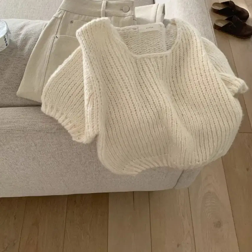[BUNJANG] Litter Margarin Alpaca Short-Sleeve Knit / 리터 마가린 알파카 반팔니트