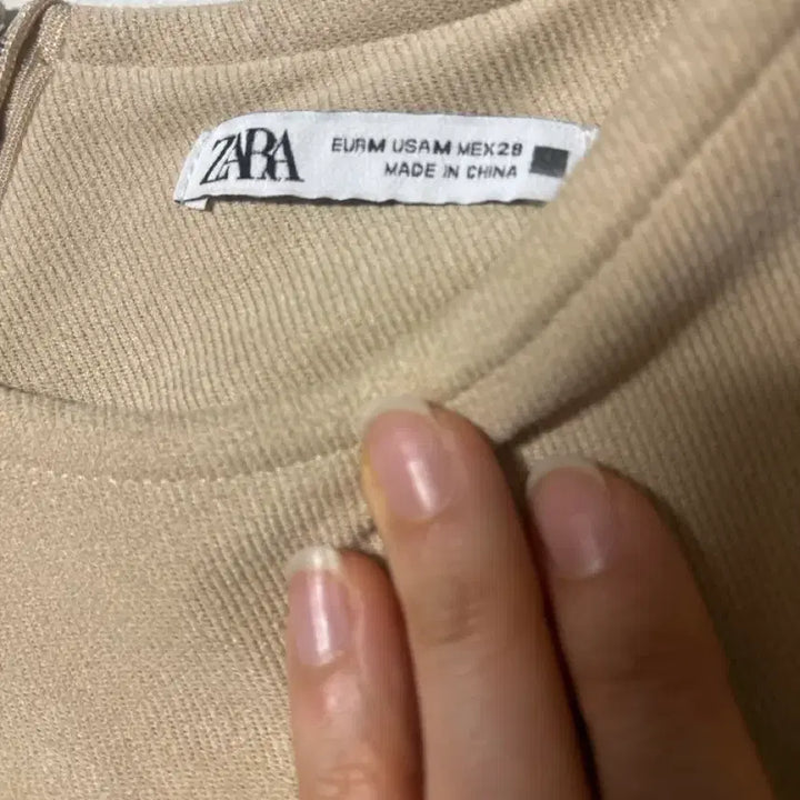 [BUNJANG] ZARA Beige/Brown Pleated Dress / 자라 베이지/브라운 플리츠 원피스