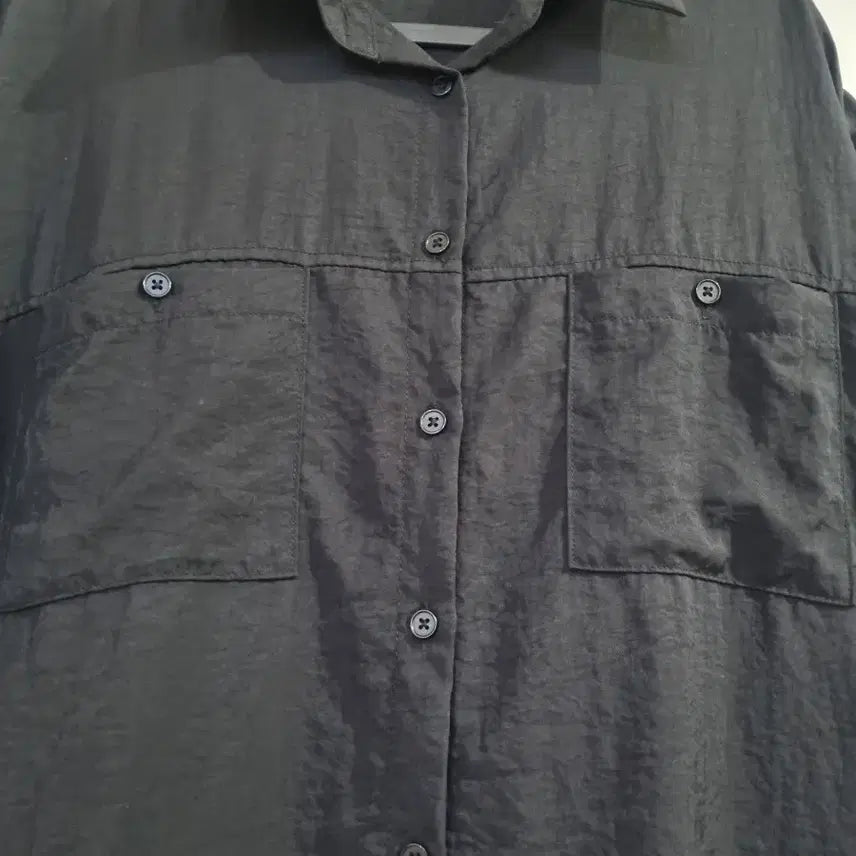 [BUNJANG] Summer Oversized Black Blouse / 여름 빅사이즈 바스락 고급스러운 블라우스 깨끗해요 가슴단면63