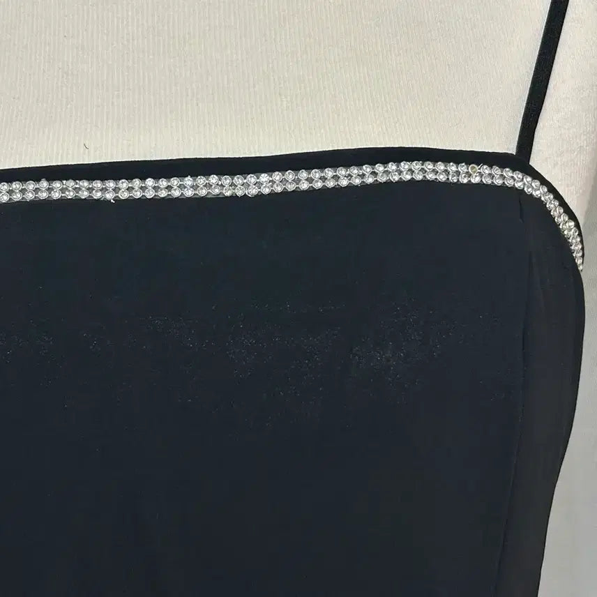 [BUNJANG] Jk2 Rhinestone Embellished Frill Layered Dress / Jk2 갸루깔 뒷리본 큐빅 프릴레이어드 원피스