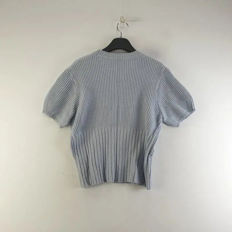 [BUNJANG] Vintage Blue Cropped Knit Top / 여성FREE 빈티지블루 반소매 크롭 니트 M5740