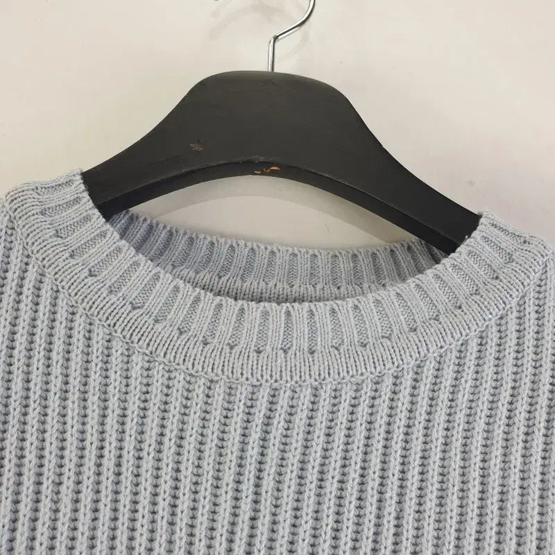 [BUNJANG] Vintage Blue Cropped Knit Top / 여성FREE 빈티지블루 반소매 크롭 니트 M5740