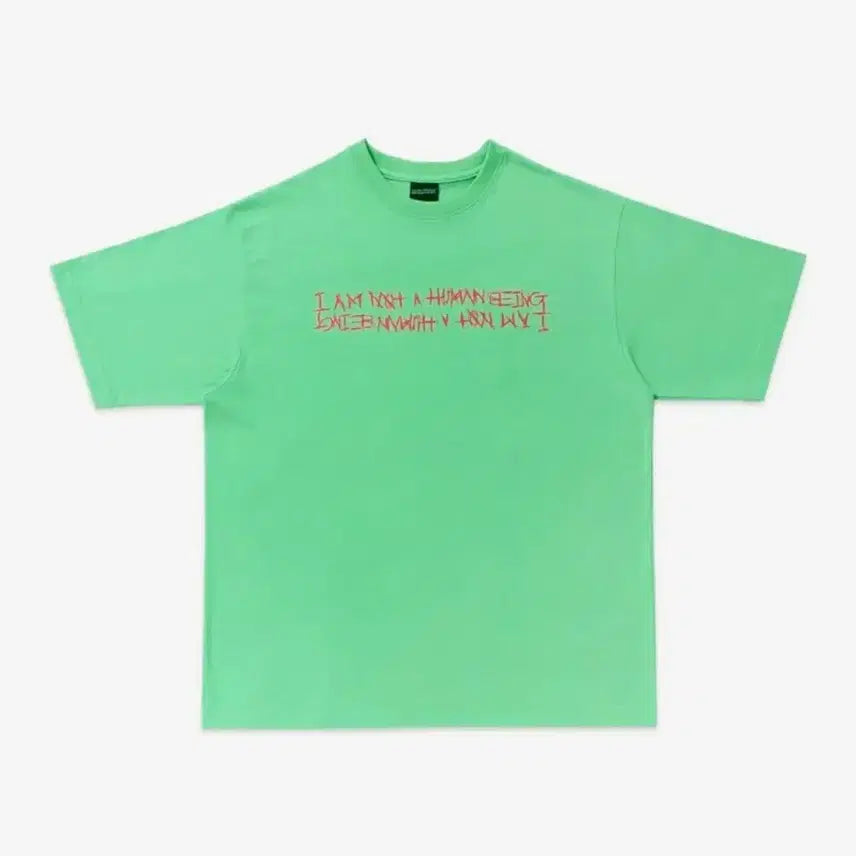 [SOLD OUT] 아임낫어휴먼비잉 로고 셔츠 슬리브 티셔츠 민트 휴빙